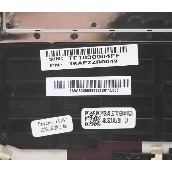 Carcasa superioara cu tastatura palmrest Laptop, Lenovo, Yoga Slim 7-14IIL05 Type 82A4, 82A1, 5CB0X55899, 4BLS2TALV20, iluminata, layout US