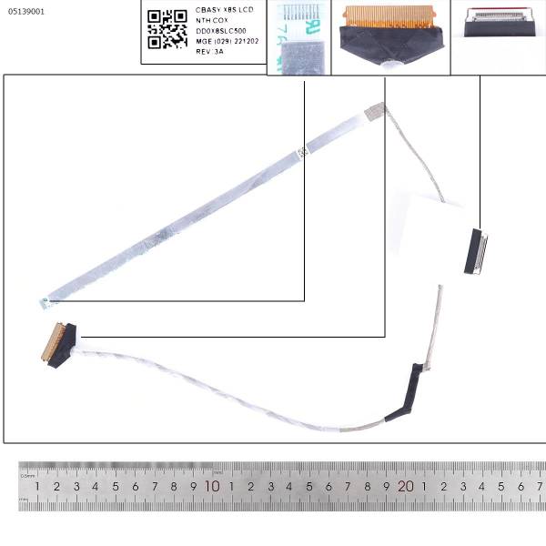 Cablu video LVDS Laptop, HP, ProBook 440 G9, 445 G9, 450 G9, 455 G9, HSN-Q34C, ZHAN 66 PRO, EDP, DD0X8SLC420, DD0X8SLC500, DD0X8SLC621, DD0X8SLC500 CBASY X8S LCD NTH WIRE, 30 pini, cablu webcam 10 pini