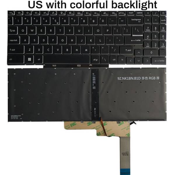 Tastatura Laptop Gaming, MSI, Crosshair 15 A11UDK, A11UCK, iluminata, neagra, iluminata RGB, layout US Tastatura Laptop Gaming, MSI, Crosshair 15 A11UDK, A11UCK, iluminata, neagra, iluminata RGB, layout US
