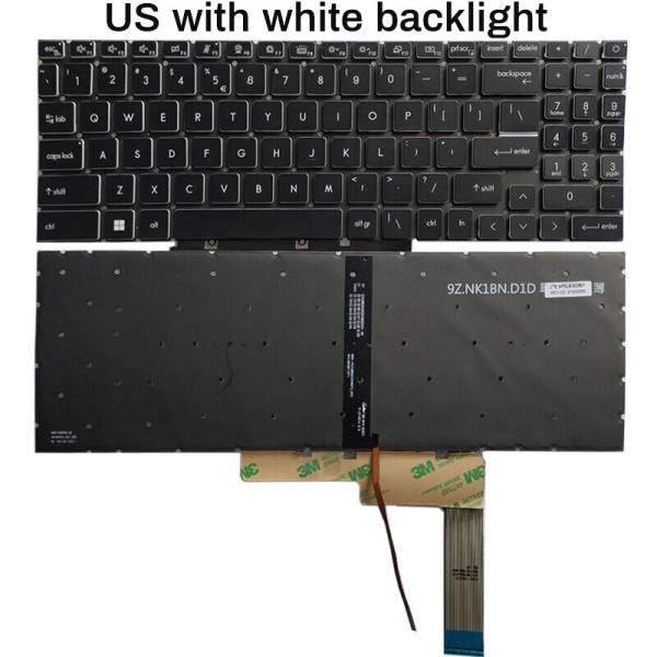 Tastatura Laptop Gaming, MSI, Crosshair 17 A11UDK, A11UCK, iluminata, neagra, layout US
