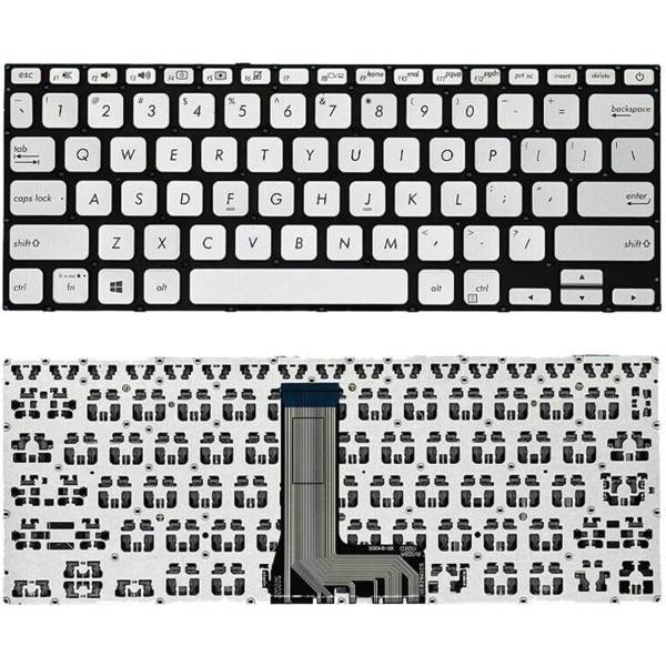 Tastatura Laptop, Asus, VivoBook 14 M409D, M409DA, argintie, layout US