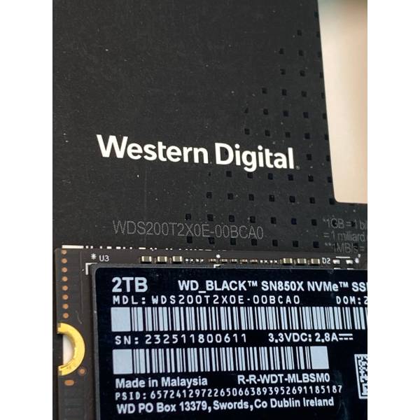 SSD Western Digital SN850X 2TB PCIe Gen4 x4 M.2