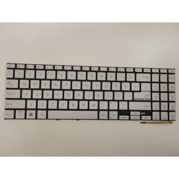 Tastatura Laptop, Asus, VivoBook 15 K3504V, K3504VA, K3504Z, K3504ZA, iluminata, argintie, layout US
