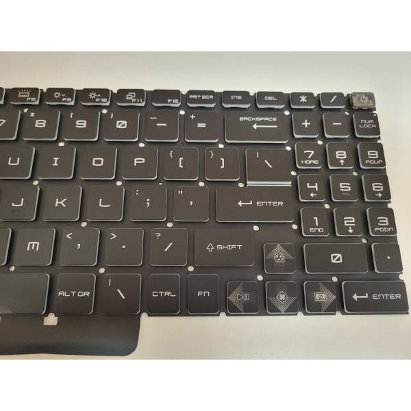 Tastatura Laptop Gaming, MSI, Sword 15 A11U, A11UD, A11UE, A11UG, A11SC, A12U, A12UC, A12UD, A12UE, A12UG, conector iluminare RGB 16 pini, layout US Tastatura Laptop Gaming, MSI, Sword 15 A11U, A11UD, A11UE, A11UG, A11SC, A12U, A12UC, A12UD, A12UE, A12UG, conector iluminare RGB 16 pini, layout US
