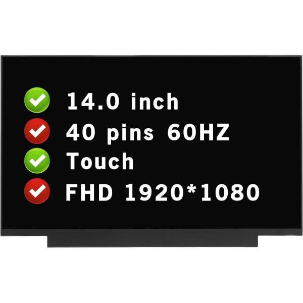 Display compatibil Laptop, HP, L42694-ND1, L78068-001, L90429-001, L40889-001, L37863-391, M52699-001, M62337-001, M00447-001,  M41816-001, M16631-001, M15329-001, M49654-001, N08933-001, N11732-001, 14 inch, FHD, IPS, 315mm latime, On-Cell Touch, 40 pini