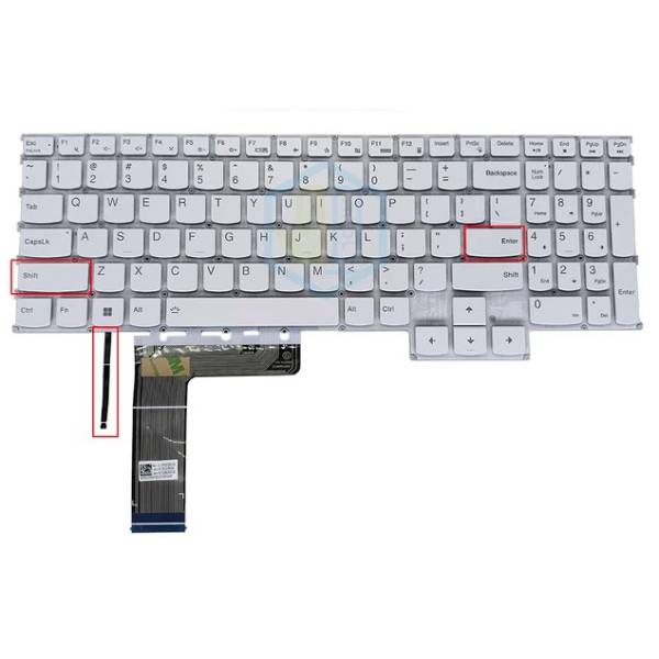 Tastatura Laptop Gaming, Lenovo, IdeaPad 3 16IAH7 Type 82SA, iluminata 4 pini, alba, layout US