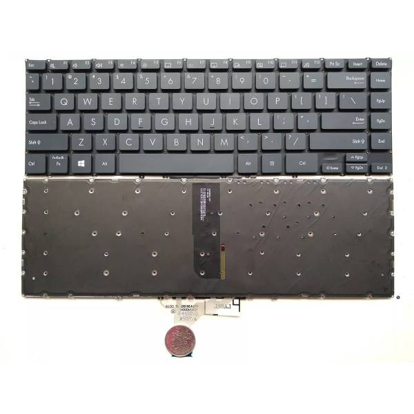 Tastatura Laptop, Asus, ZenBook Flip S13 UX371E, UX371EA, iluminata, gri, layout US