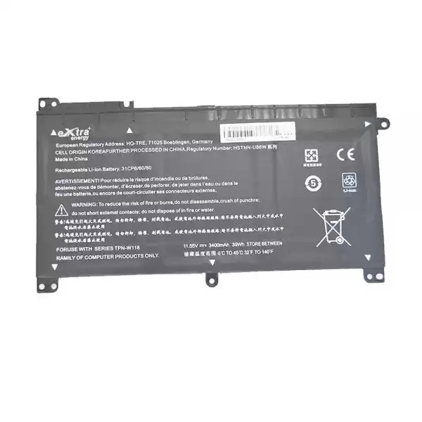 Baterie compatibila Laptop, HP, Stream 14-AX, 843537-541, 844203-850, 844203-855, HSTNN-U86W, BI03XL, 3ICP6/60/80, 11.55V, 3400mAh, 39Wh