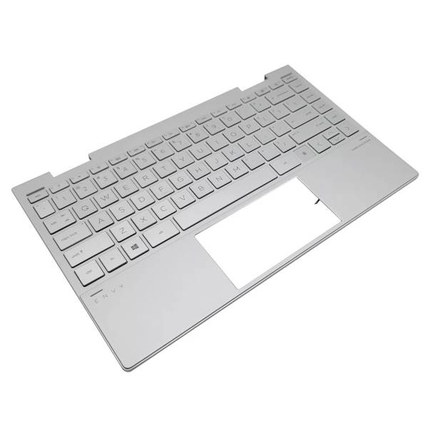 Carcasa superioara cu tastatura palmrest Laptop 2-in-1, HP, Envy X360 13-BD, 13T-BD, TPN-C152, M82698-001, M15290-001, AM2UT000450, AM2UT000490, AM2UT000900, iluminata, argintie, layout US