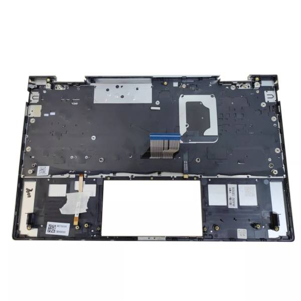 Carcasa superioara cu tastatura palmrest Laptop 2-in-1, HP, Envy X360 13-BD, 13T-BD, TPN-C152, M82698-001, M15290-001, AM2UT000450, AM2UT000490, AM2UT000900, iluminata, argintie, layout US