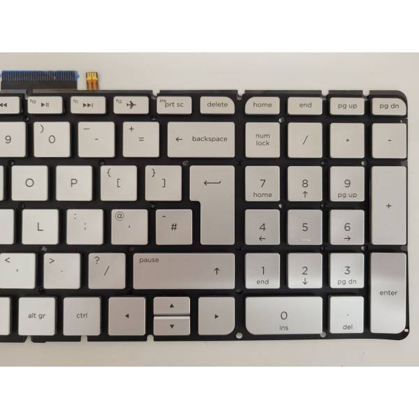 Tastatura Laptop, HP, Pavilion 250 G6, 256, 17-G, iluminata, argintie, layout UK