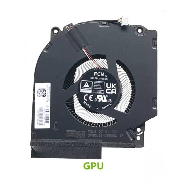 Cooler placa video Laptop Gaming, HP, Victus 16-R, 16T-R, TPN-C169, 60W, N44742-001, DC280016FF0, DFS5L22H05B85L FQL9, MG75090V1-C480-S9A, DC280016FS0S, DC280016ES0, 5V, 0.8A, GPU