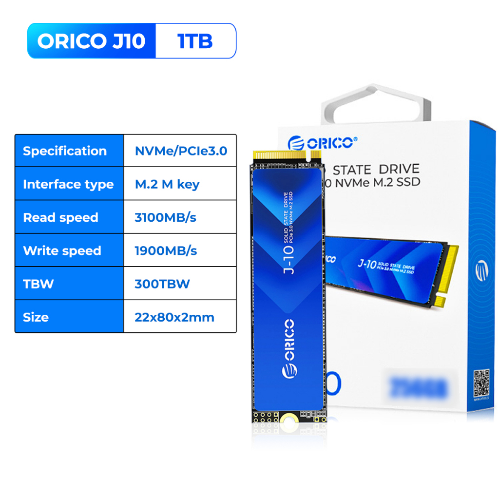 SSD ORICO J10, 1TB, PCIe 3.0x4 2280, M.2, NVMe, 3500MB/s, pentru
