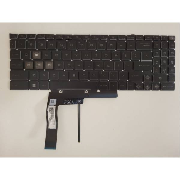 Tastatura Laptop Gaming, MSI, Sword 17 A11UC, A11UD, A11UE, A11SC, cu iluminare albastra, conector 6 pini, layout US