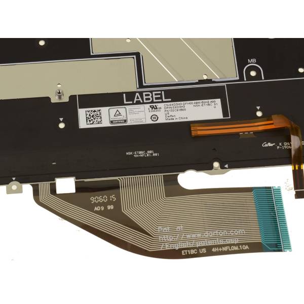 Tastatura Laptop 2-in-1, Dell, XPS 13 7390, 0XD3H3, iluminata, alba, layout US