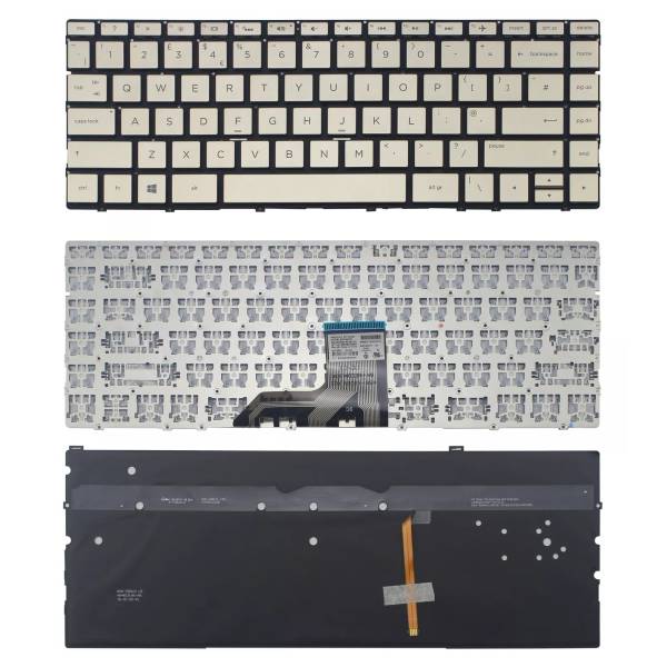 Tastatura Laptop, HP, Spectre X360 13-W, 13T-W, iluminata, aurie, layout US