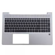 Carcasa superioara cu tastatura palmrest Laptop, HP, ProBook 450 G9, 455 G9, N01933-001, N01933-B31, 4BX8STATP40, iluminata, layout US