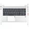 Carcasa superioara cu tastatura palmrest Laptop, HP, ProBook 650 G9, N01933-001, N01933-B31, 4BX8STATP40, iluminata, layout US