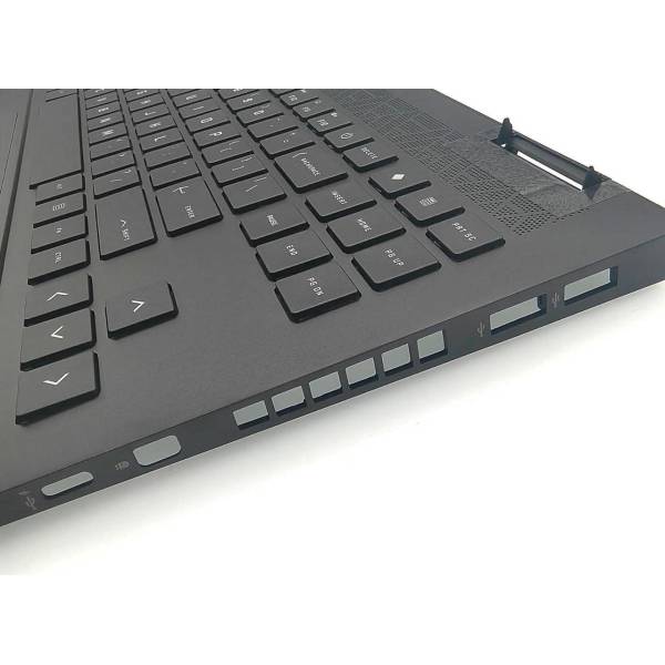 Carcasa superioara cu tastatura palmrest Laptop, HP, Omen 15-EK, 15-EN, 15Z-EN, TPN-Q238, TPN-Q236, M00666-001, KEQ46G3ETA, iluminata, monochrome, layout US