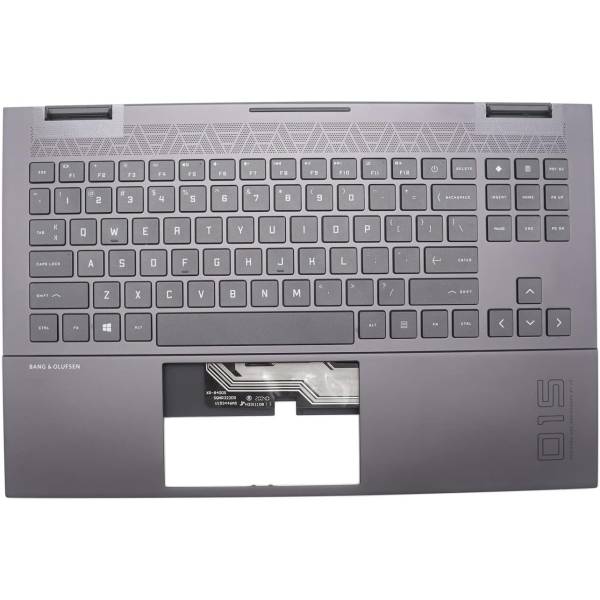 Carcasa superioara cu tastatura palmrest Laptop, HP, Omen 15-EK, 15-EN, 15Z-EN, TPN-Q238, TPN-Q236, M00666-001, KEQ46G3ETA, iluminata, monochrome, layout US