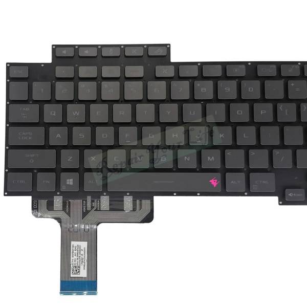 Tastatura Laptop Gaming, Asus, ROG Strix Scar 15 G533Z, G533ZM, G533ZS, G533ZW, G533ZX, iluminata, conector RGB 20 pini, gri, layout US