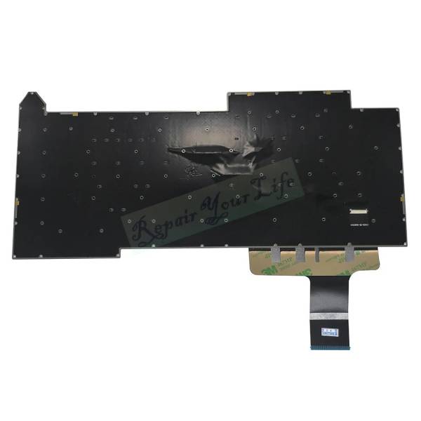 Tastatura Laptop Gaming, Asus, ROG Strix Scar 15 G533Z, G533ZM, G533ZS, G533ZW, G533ZX, iluminata, conector RGB 20 pini, gri, layout US