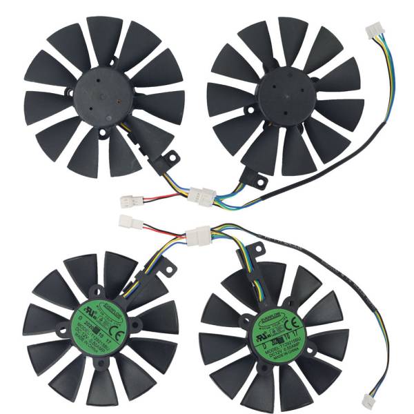 Set coolere placa video PC Desktop, Asus, ROG GTX 1060, 1070, T129215BU, dual fan, 6 pini, 12V, 0.50A, 87mm