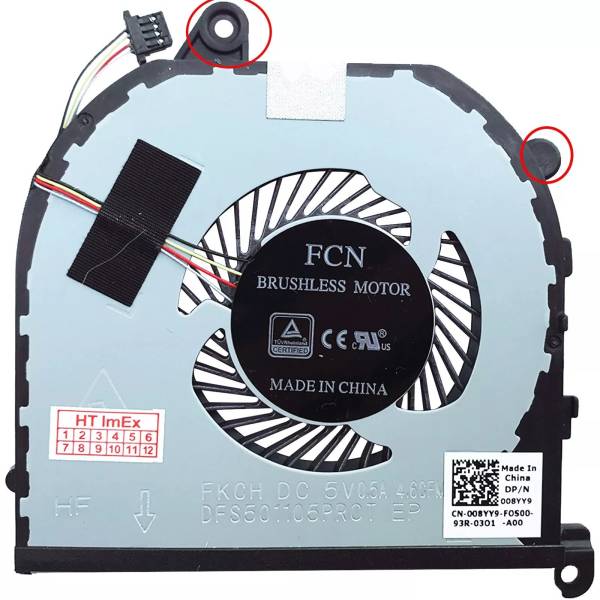 Cooler procesor Laptop, Dell, XPS 15 9560, 9570, 08YY9, 008YY9, 0F01PX, F01PX, DFS501105PR0T-FKCH, DFS501105PR0T FM87, DC28000NID0, DC28000NIF0, 5V, 0.5A, CPU