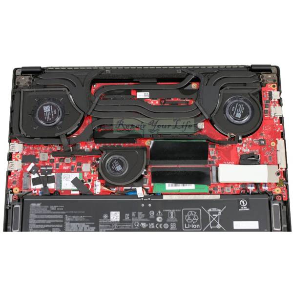 Cooler placa video Laptop Gaming, Asus, ROG Flow X16 GV601R, GV601RE, GV601RM, GV601RW, GV601V, GV601VI, GV601VU, GV601VV, 13NR0AP0T01011, DFSCM227163925-FPCJ, 6033B0111101, 12V, 1A, GPU