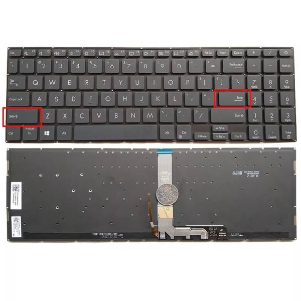 Tastatura Laptop, Asus, Q528E, Q528EH, iluminata, gri inchis, layout US