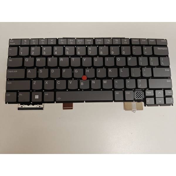 Tastatura Laptop, Lenovo, ThikPad X1 Carbon 13th Type 21NS, 21NT, 21NX, 21NY, iluminata, gri, layout US