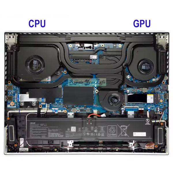 Cooler procesor Laptop Gaming, Asus, Rog Strix G18 G814J, G814JI, G814JIR, G814JV, G814JVR, G814JU, G814JZ, G814JZR, 13NR0IP0P01011, DFSCK324162A2L FSD1, 6033B0130601, 12V, 1A, CPU