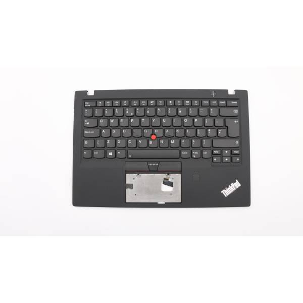 Carcasa superioara cu tastatura palmrest Laptop, Lenovo, ThinkPad X1 Carbon 6th Gen Type 20KH, 20KG, 01LV348, 01LV349, AM12S000F00, iluminata, neagra, layout UK
