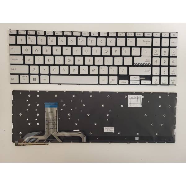 Tastatura Laptop, Asus, VivoBook 15 K3504V, K3504VA, K3504Z, K3504ZA, iluminata, argintie, layout US