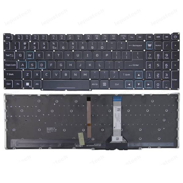 Tastatura Laptop Gaming, Acer, Predator Helios Neo 16 PHN16-71, N22Q22, iluminata albastra, layout US