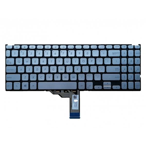 Tastatura Laptop, Asus, VivoBook 15 S512D, S512DA, S512DK, S512F, S512FA, S512FB, S512FJ, S512FL, S512J, S512JA, S512JF, S512JP, S512U, S512UA, S512UF, iluminata, argintie, layout US