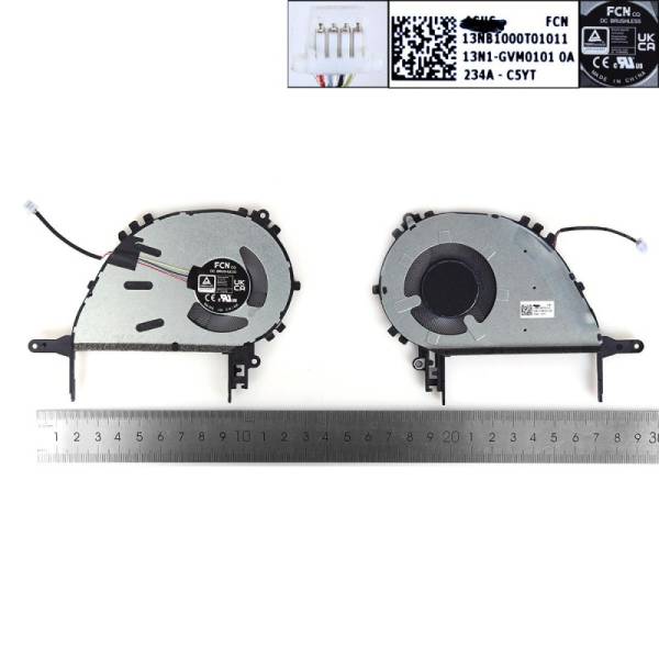 Cooler Laptop, Asus, VivoBook 14 X1404V, X1404VA, X1404Z, X1404ZA, 13NB1000T01011, 13N1-GVM0101, 13N1-GVM0111, DFS5K12B05HB13, FQDF, FQ13, 5V, 0.5A