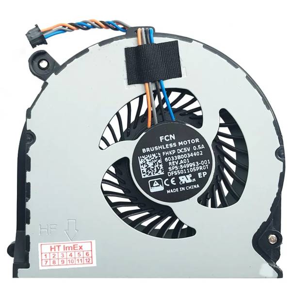 Cooler Laptop, HP, ProBook 650 G1, 655 G1, 738685-001, DFS501105PR0T, FHKP, FC9U, 6033B0034401, KSB0505HB-DA1B, 5V, 0.5A