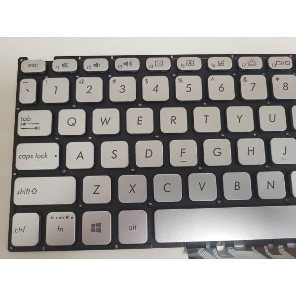 Tastatura Laptop, Asus, VivoBook 15 X545F, X545FA, X545FB, X545FJ, iluminata, argintie, layout US