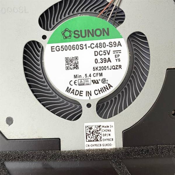 Cooler Laptop, Dell, Precision 3550, P80F, P80F002, 058FXF, 58FXF, EG50060S1-C480-S9A, DC2800000SL, Discret Graphics, 5V, 0.39A