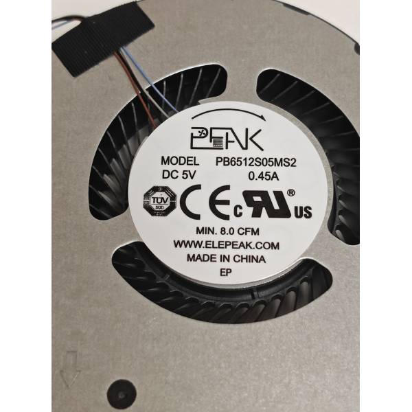Cooler procesor Laptop Gaming, Dell, G5 5500, G5 5505, P89F, P89F003, PC01D, 0PC01D, PB6512S05MS2, 023.100I3.0021, pentru GTX 1660 si RTX 2060, 5V, 0.45A, CPU