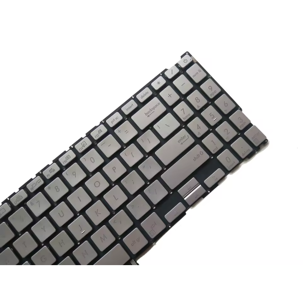 Tastatura Laptop, Asus, ZenBook 15 UX534F, UX534FA, UX534FAC, UX534FT, UX534FTC, iluminata, argintie, layout US