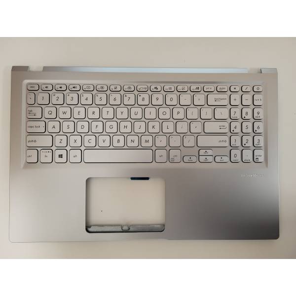 Carcasa superioara palmrest cu tastatura Laptop, Asus, VivoBook 15 A1500E, A1500EA, A1500EP, 90NB0TY2-R32US1, 13N1-CEA0V01, 13NB0SR2P13019-3, X515EA-1S, argintie, iluminata, layout US