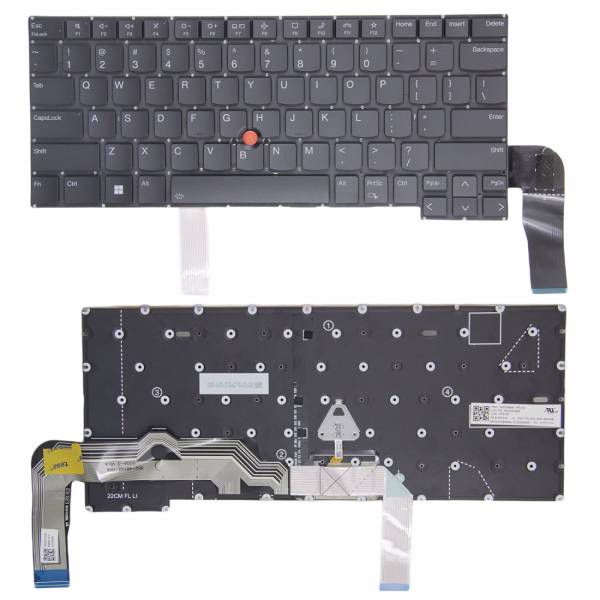 Tastatura Laptop, Lenovo, ThinkPad T14s Gen4 Type 21F6, 21F7, 21F8, 21F9, iluminata, neagra, layout US