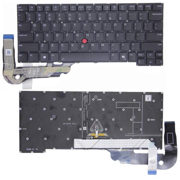 Tastatura Laptop, Lenovo, ThinkPad T14s Gen 6 Type 21M1, 21M2, 21N1, 21N2, 21QX, 21QY, 21R1, 21R2, 21TB, 21TC, iluminata, neagra, layout US