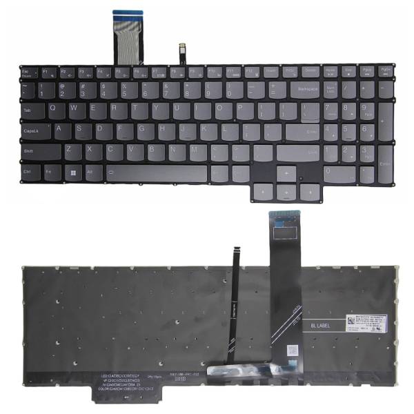 Tastatura Laptop, Lenovo, Legion Pro 5 16IRX9 Type 83DF, iluminata, gri, layout US