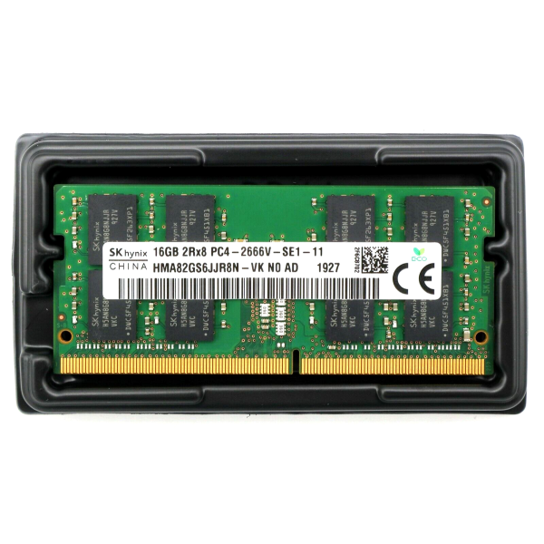 Memorie ram Laptop SK Hynix 16GB, DDR4, 2Rx8, PC4-2666V, 2666Mhz, HMA82GS6JJR8N-VK, PC4-21300, CL19, Non-ECC, sodimm, 260 pini