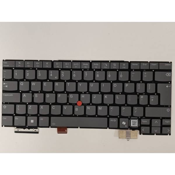 Tastatura Laptop, Lenovo, ThikPad X1 Carbon 13th Type 21NS, 21NT, 21NX, 21NY, iluminata, gri, layout UK
