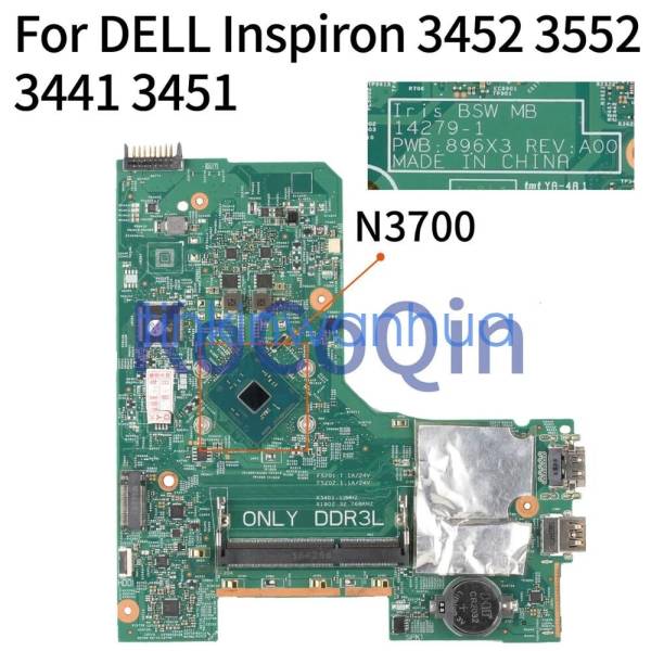 Placa de baza Laptop, Dell, Inspiron 14 3441, 3451, 3452, Intel Pentium N3700 SR29E, JX7F0, 0JX7F0, 41D5Y, 041D5Y, 14279-1, 896X3