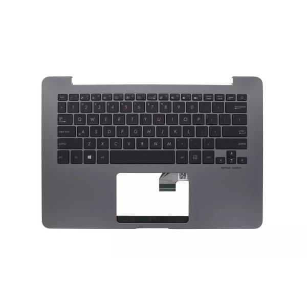 Carcasa superioara cu tastatura palmrest Laptop, Asus, ZenBook UX430U, UX430UA, UX430UQ, 90NB0EC1-R31UI0, 13NB0EC1AM0311, UX430UA-1A, iluminata, gri, layout US